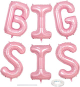40 Inch Pastel Pink BIG SIS Letter Balloons, Pearl Pink BIG SIS