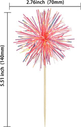 Gyufise 30Pcs Foil Firework Cupcake Toppers Sparkle Tinsel Cake #31