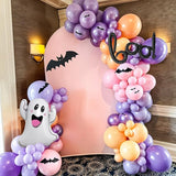 120 Pcs Pink and Black Balloon Arch Kit Scary Ghost Boo Halloween