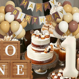 First Birthday Decorations 40 Inch Neutral Number 1 Balloons Brown