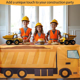 4Ft Construction Vehicle Table Cloth,Construction Birthday