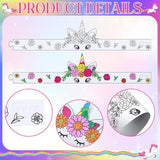 24 Pcs Color Your Own Unicorn Crown DIY Paper Coloring Crowns for