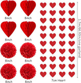 Valentines Day Decorations Red Heart Garland Galentines Decor 24pcs