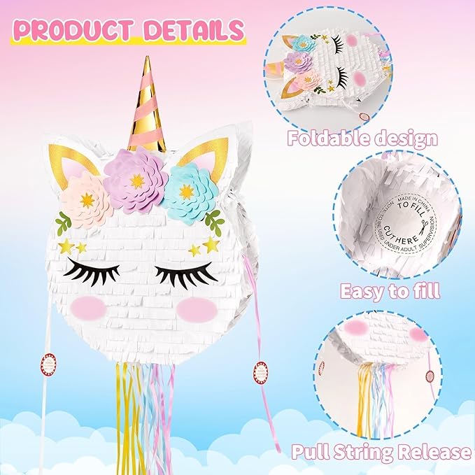Foldable Unicorn Piñata Unicorn Birthday Party Supplies Extendable