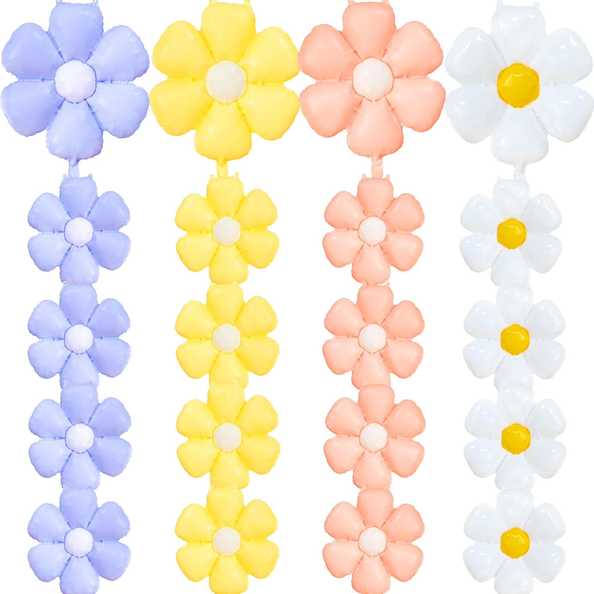 EUVBOKW Daisy Flower Balloons,20 Pcs Colorful Foil Daisy Balloons for