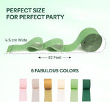Captain Decor 6 Sage Green Streamers, 492 FT Sage Green Birthday