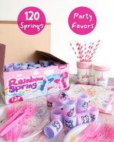 120 Pcs Unicorn Spring Toys Mini Rainbow Springs Party Favors for