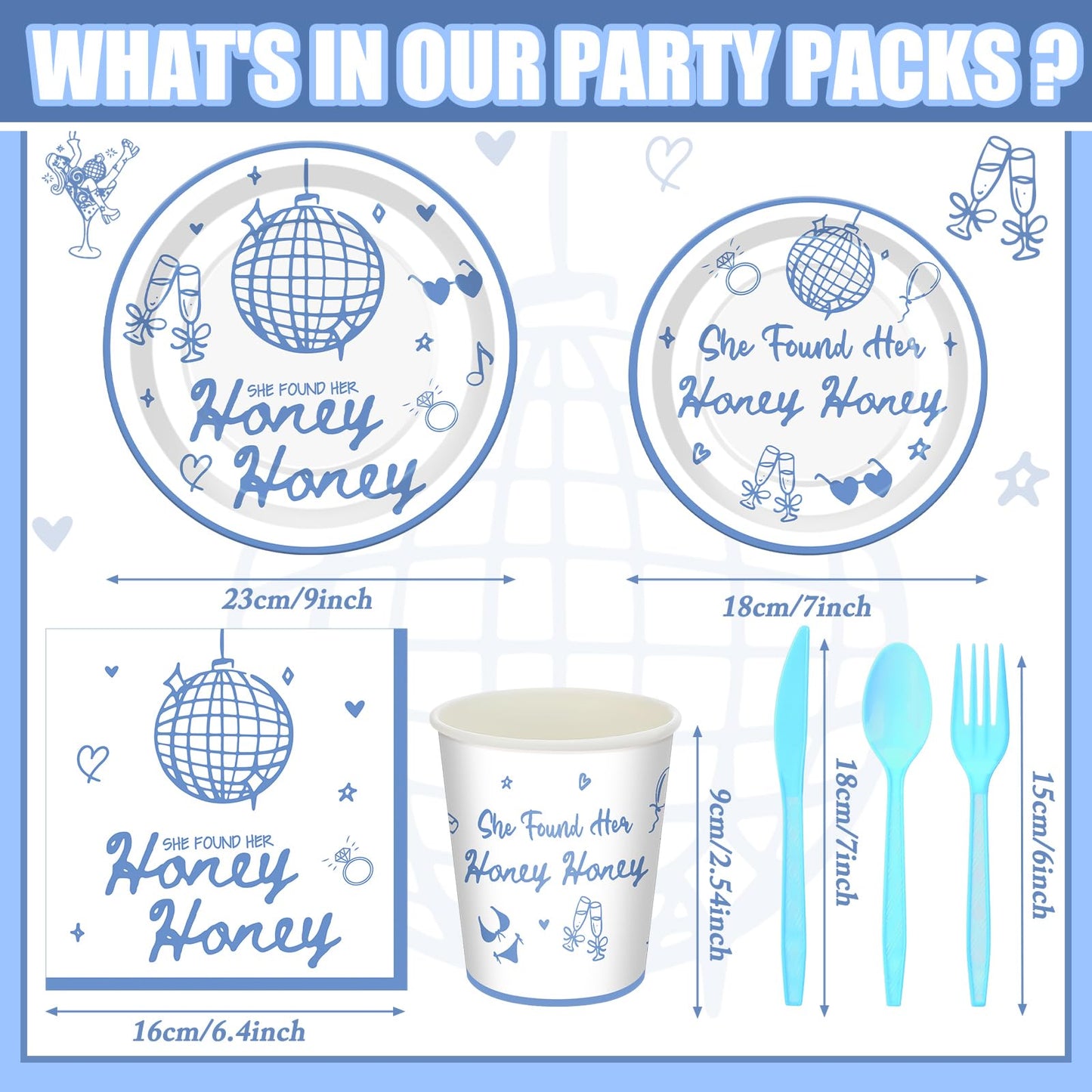 Sunnychicc 168 Pcs She Found Her Honey Honey Bridal Shower Party