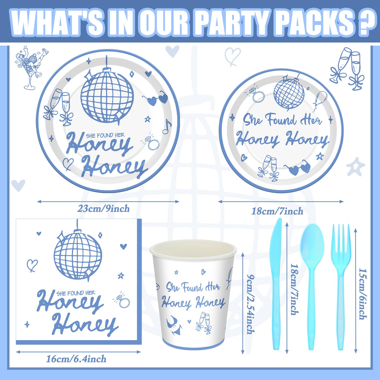 Sunnychicc 168 Pcs She Found Her Honey Honey Bridal Shower Party