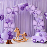 4Pcs Giant Bow Balloons, 97.5cm/38in Big Elegant Coquette Theme Purple