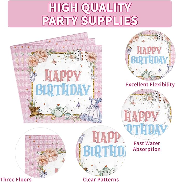 96Pcs Onderland First Birthday Party Supplies Onederland 1st