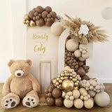 HILAVO Brown and Gold Balloons 12 Inch Double Stuffed Dark Coffee Tan