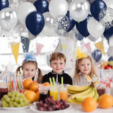 Zesliwy Navy Blue Silver Balloons Kit,50pcs 12inch Royal Dark Blue