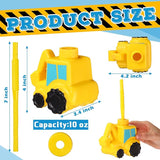 12 Set Excavator Truck Cups with Straws Tractor Birthday Party