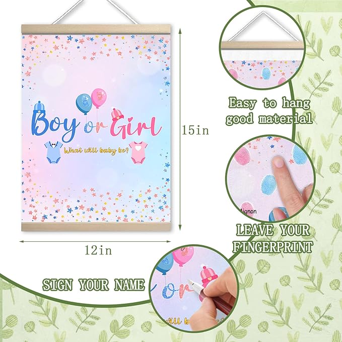Baby Gender Reveal Decorations Baby Shower Guest Book Baby Shower