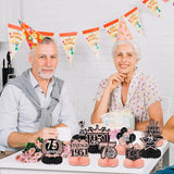 75th Birthday Decorations Women, 9PCS Rose Gold 75th Birthday
