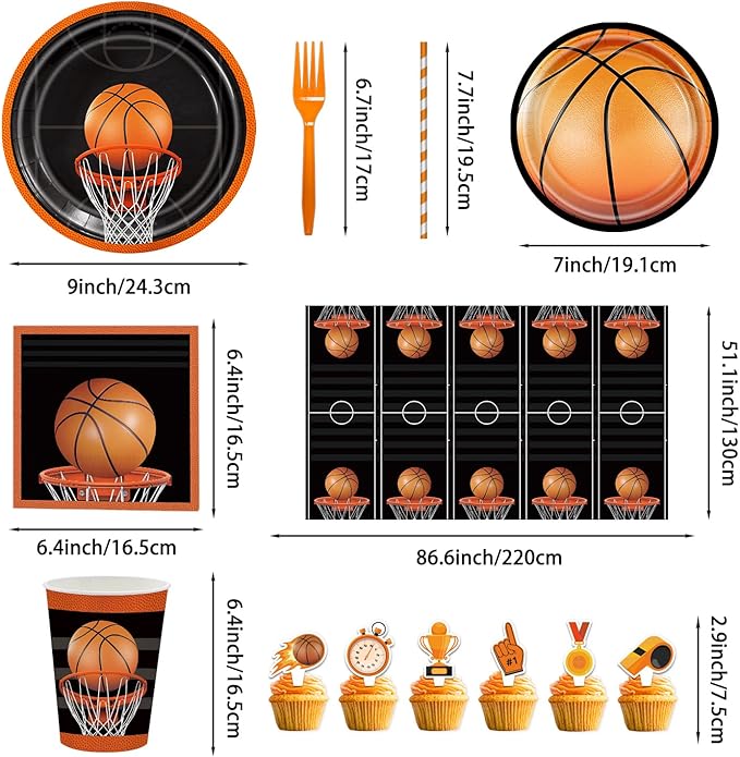 Basketball Birthday Party Decorations 160PCS Basketball Party