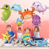 9 Pcs Sea Animal Balloons, Under The Sea Decorations, Creature Shark