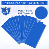 12Pcs Navy Blue Tablecloths,Disposable Plastic Tablecloth,Waterproof