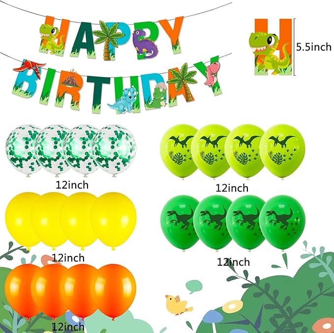 Dinosaur Birthday Party Supplies for Boys and Girls Decorations