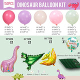 Pink Dinosaur balloon garland kit 150pcs Pastel Pink green Purple