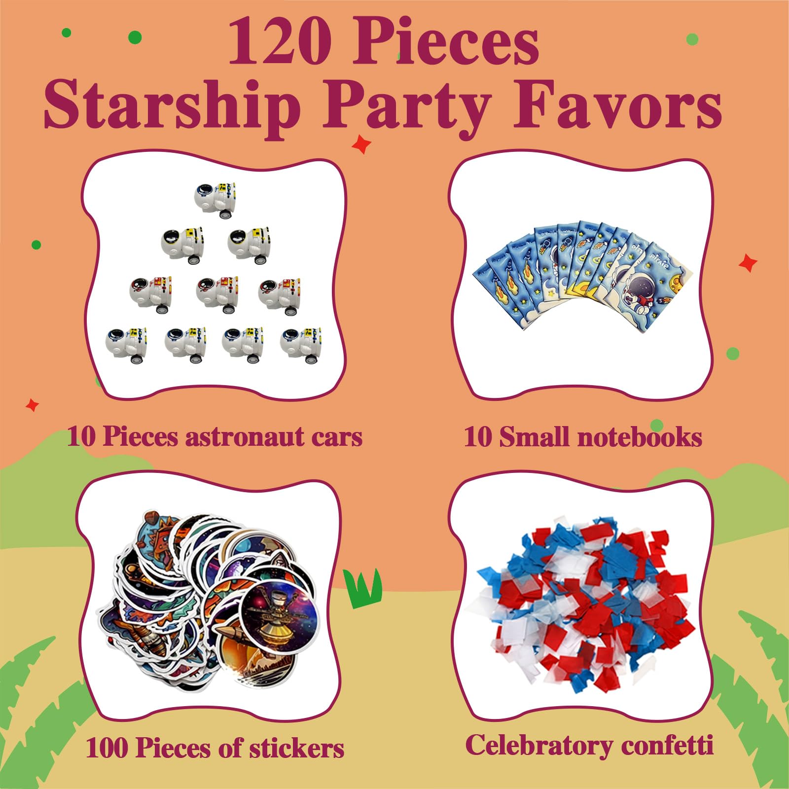 121 Pcs Rocket Piñata Set for Kids Large Space Piñatas Bundle