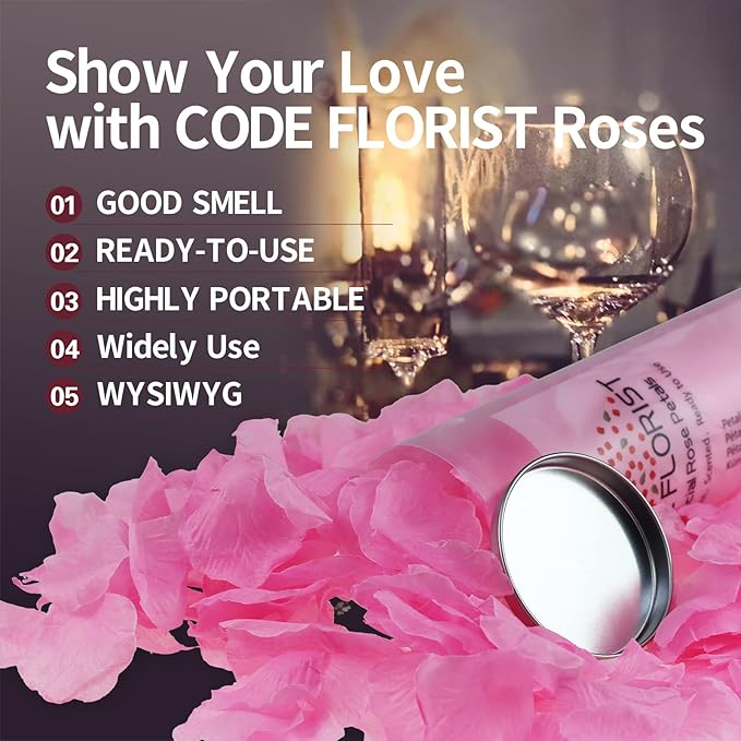 CODE FLORIST 1100 PCS Pink Silk Rose Petals for Valentine's