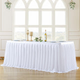 PARTISKY White Polyester Table cloth for Rectangle Tables 6f, Wrinkle