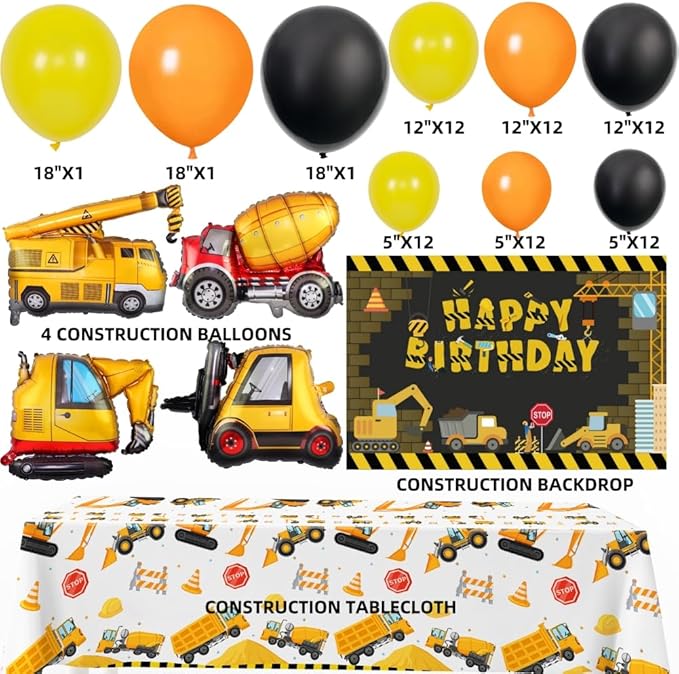 Construction Party Supplies Dump Truck Party Decorations Kits Set