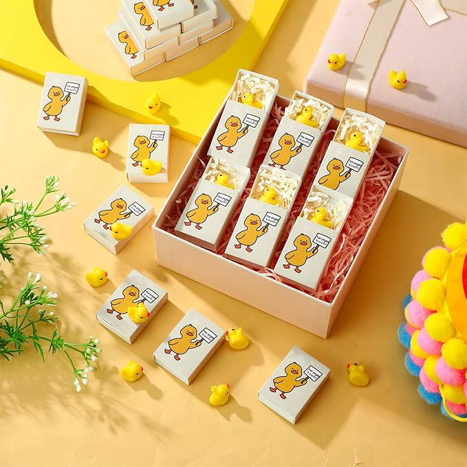 Yookeer 50 Sets Funny Resin Duck Gag Gift Bulk Yellow Resin Finger