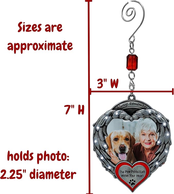 Pet Memorial Photo Christmas Ornament - Always Remember The Paw