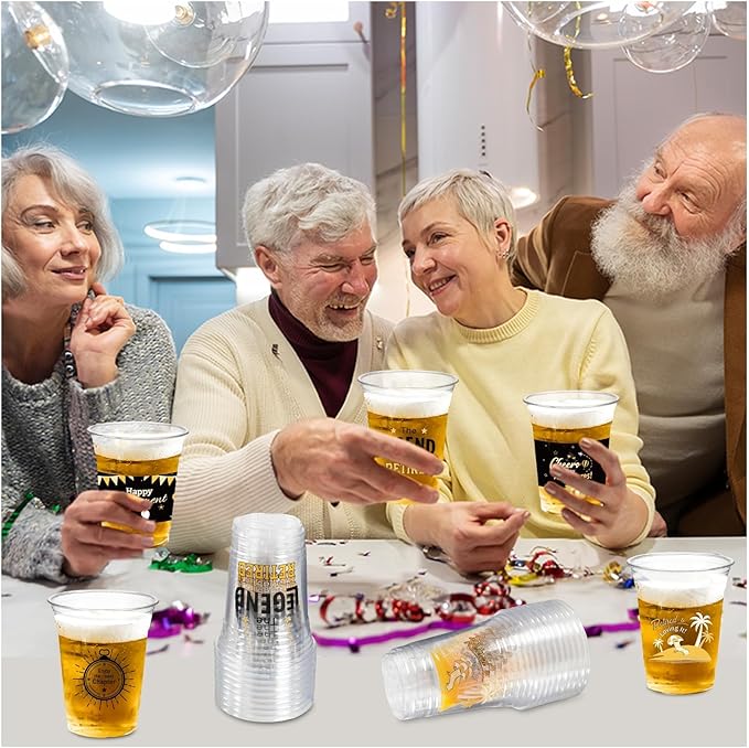 Retirement Party Decoration Cups 50pcs 16 Oz Plastic Clear Drinking