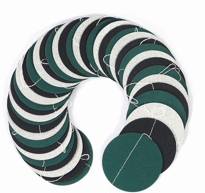 Black-Green Silver Party-Decorations Garland Streamers - 52Ft