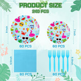 Havawish 240 Pcs Summer Hawaii Paper Tableware Napkins Beach Party