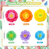 Giegxin 6 Pcs Colorful/Pink/White/Pastel/Rose Red/Orange Giant Paper