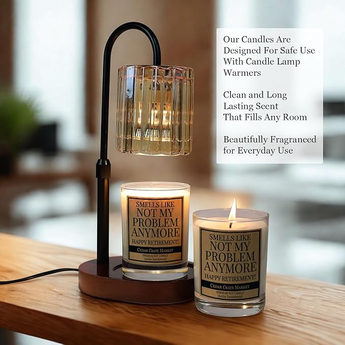 Retirement Gift for Woman & Men Vanilla Sandalwood Candle USA Made