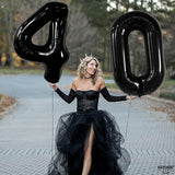 Large, Black 0 Balloon Number - 40 Inch | Foil Number Balloons for