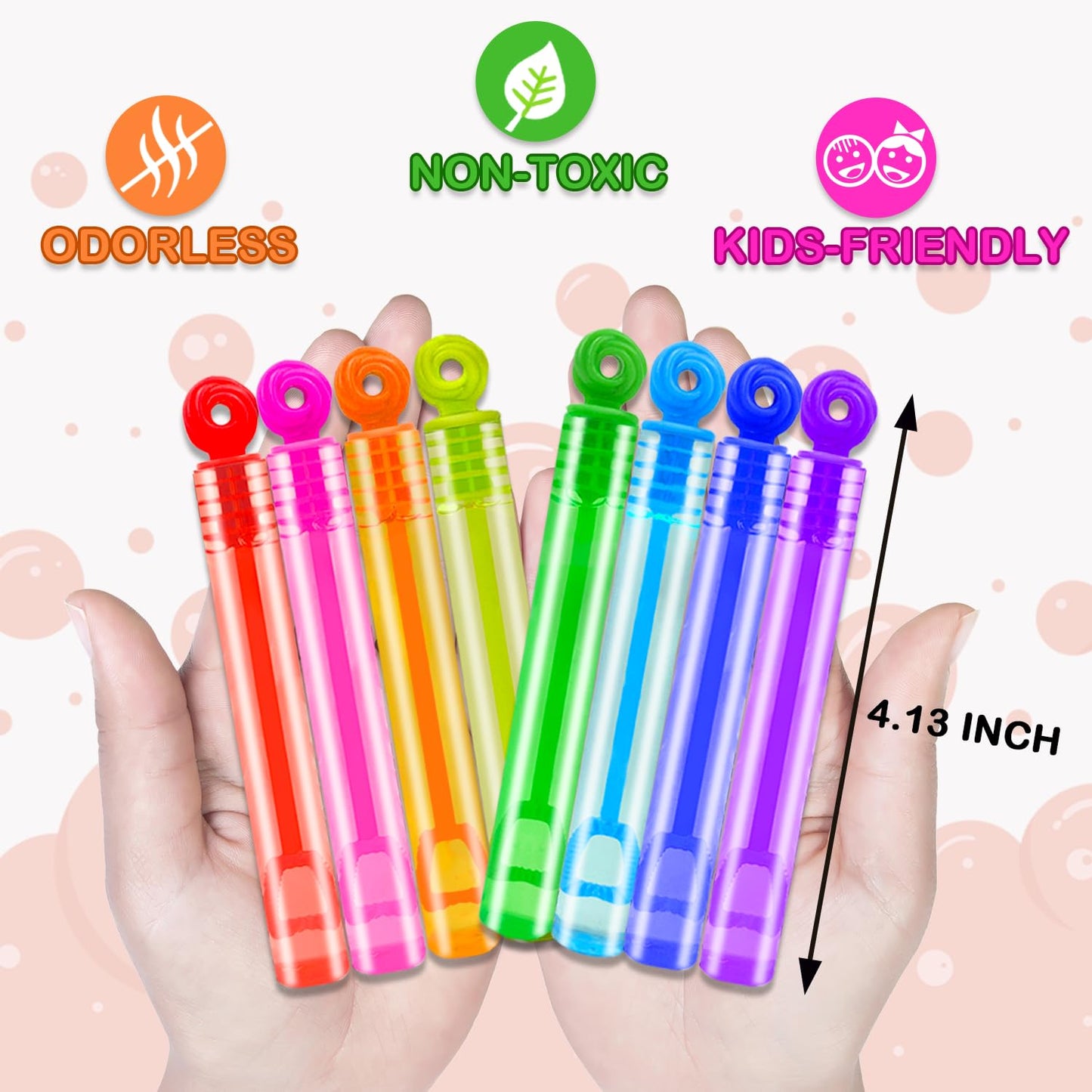 Bulk Neon Mini Bubbles Party Favors for Kids 100 Pack, Small Non Candy