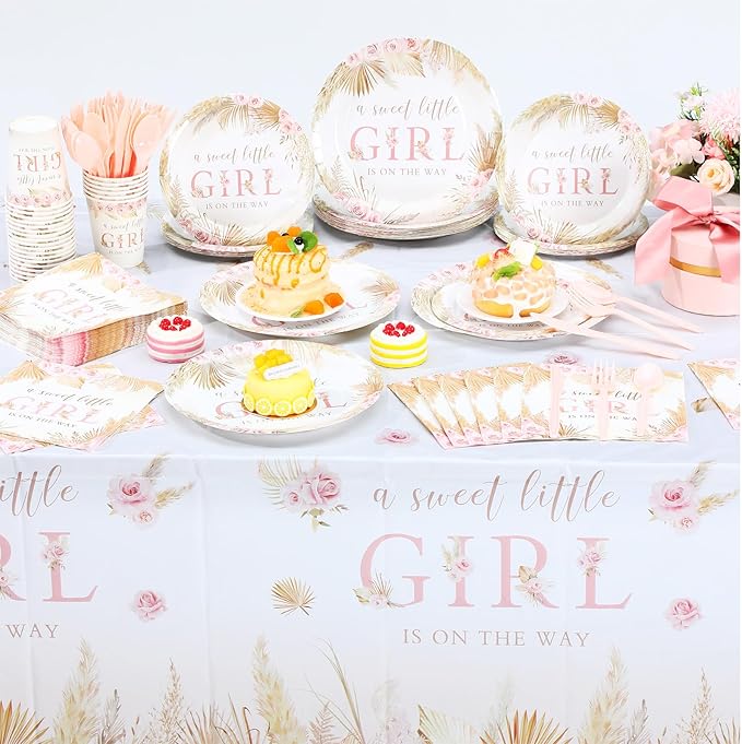 194 Pcs Boho Baby Shower Decorations Boho Floral Baby Shower Paper
