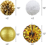 Gold Graduation Party Decoration Class Banner Hanging Pom Poms