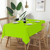QIKSION Lime Green Plastic Table Cloth Disposable 6 Pack, 54 x 108