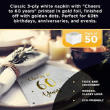 Cheers to 60 Years Cocktail Napkins | Happy 60th Birthday Decorations