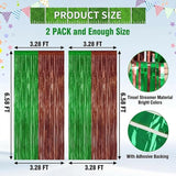 2 Pack Football Party Decorations, 3.28 FT x 6.58FT Tinsel Backdrop,