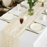 Artoid Mode Beige Gold Gauze Table Runner 120 Inch 10FT, Glitter