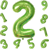 Green 2 Balloons, 40 Inch Giant Helium Foil Number 0-9 Green Birthday
