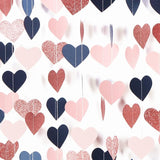Navy-Blue Pink Rose-Gold Mothers-Day Garland - 52Ft Gender Reveal