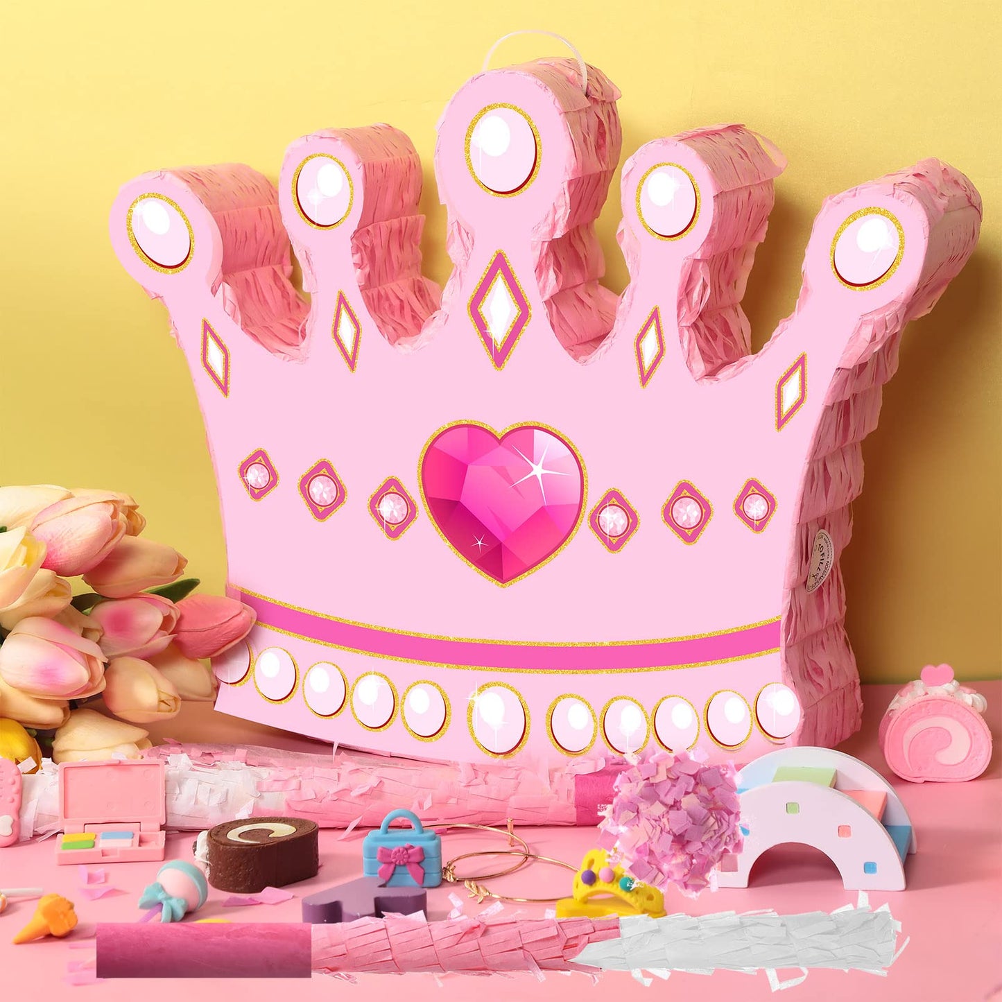 Threan Princess Piñata Fairy Party Decorations Pink Ballet Piñata