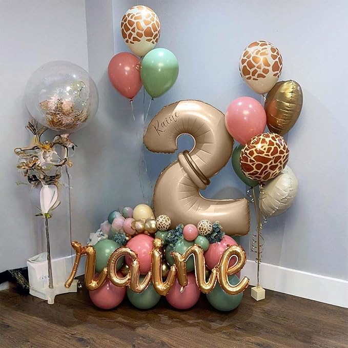 Nude Number 1 Balloons, 40 Inch Tan 1st Birthday Foil Balloon for
