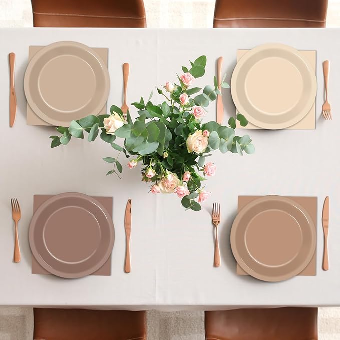 Qyeahkj 100Pcs Boho Baby Shower Decorations 7" Gradient Brown