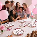 96Pcs Burgundy Retirement Party Decorations Burgundy Rose Floral